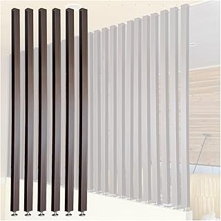 Raumteilerpfosten ohne Bohren für Privatsphäre, Aluminium-Stützsäule mit Holzmaserung, ideal …
