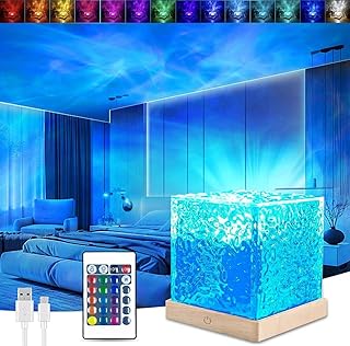 Ocean Lampe LED,16 Farben RGB Wasserwellen Lampe,Aurora Light mit Fernbedienung,LED Sternenhimmel…
