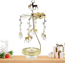 Kerzenständer – Goldfarbenes dekoratives Display, schimmerndes Ornament, festlicher drehbarer …