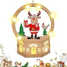 LED-Weihnachtsdekoration aus Holz, beleuchtete Feiertags-Tischornamente, handgefertigte rustikale…