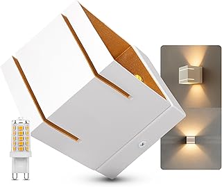 SSC-LUXon KOURA DUO Wandleuchte weiß gold inkl. G9 Lampe 3W warmweiß – Wandstrahler innen fü…