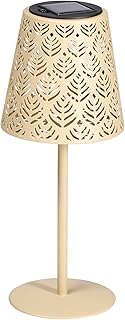 Northpoint LED Solar Metal Tischleuchte Dekolampe Dämmerungssensor Schattenspiel orientalisch beige