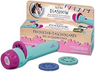 moses 38108 Kleine Diashow Projektor-Taschenlampe für Kinder, mit 24 Pferde Motiven und Namensü…