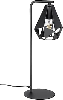EGLO Tischlampe Carlton 5, Deko Tischleuchte Vintage, Nachttischlampe mit Lampenschirm, Wohnzimme…
