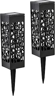 LED Solarlampe Schattenwurf Wegeleuchte Laterne Lichterkette Gartenlampe Garten (2 Stück)