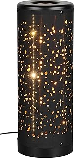 Reality Leuchten LED Tischleuchte Taco R52801002, Schirm Kunststoff Schwarz matt/goldfarbig, inkl…