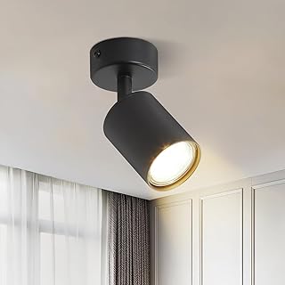 Homefire LED Deckenstrahler Deckenlampe Schwarz – 1 Flammig GU10 Deckenleuchte 350° Schwenkbar S…