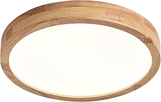 Holz LED Deckenleuchte, 21 W, warmweiß, 3000 K, 1600 lm, runde Holz-Deckenleuchten Ø30 cm, für…
