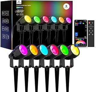 APPECK Gartenstrahler, WiFi Smart Gartenbeleuchtung mit Strom, RGBW Farbe ändernde intelligente …