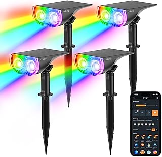 Linkind Smart RGBTW Solar Strahler für Garten, Intelligent 16Mio. Farbe Gartenleuchte mit Gruppe…