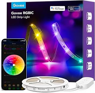Govee LED Strip 5m, Smart RGBIC LED Streifen, Lichterkette LED Leiste Funktioniert mit Alexa & Go…
