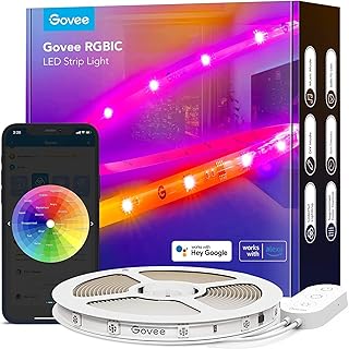 Govee LED Strip RGBIC Pro 5m, Smart LED Streifen Funktioniert mit Alexa und Google Assistant, Bes…