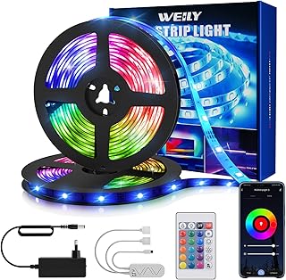 Led Strip,Smart RGB Led Strip Alexa 15m,Led Streifen Selbstklebend mit Fernbedienung,Timer-Einste…
