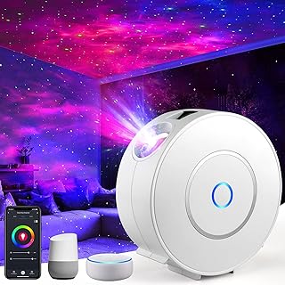 LED Smart Sternenhimmel Projektor, WLAN Sternenprojektor Lampe RGB Dimming mit 3D Galaxy,Sprachst…