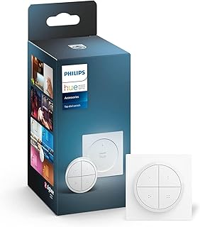 Philips Hue Tap Dial Schalter für Hue Lichtsysteme, Smarter Dimmer zur Steuerung von Leuchten, k…