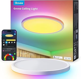 Govee Deckenleuchte RGBIC Smart, 24W Ø30cm Led Deckenleuchte dimmbar, Deckenlampe Led mit 16 Mil…