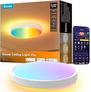 Govee Deckenlampe RGBIC 48,5W, Smart Led Deckenleuchte 4300lm Kompatibel mit Matter, Alexa & Goog…