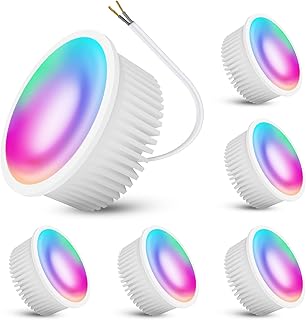 SSC-LUXon 6 Stück Modul Smart Home WiFi LED Lampe flach RGB CCT kompatibel mit Alexa, Siri & Goo…
