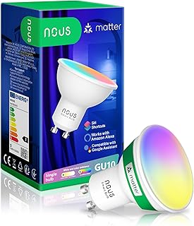 NOUS GU10 RGB LED Lampe, WLAN Glühbirne Alexa, Smart Light Bulb, App gesteuertes Licht, Glühbir…