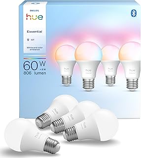 Philips Hue Essential Smart LED A60 Glühbirne,white and color, E27-Fassung, 8 W, 2200 K–6500 K…