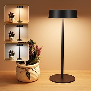 Suright Solar Tischlampe Kabellos, Solarbetriebene und über USB-C Aufladbar Akku Tischleuchte, S…