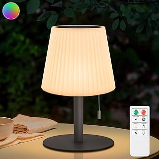 uuffoo Solar Tischlampe Outdoor Warmweiß und RGB LED Tischlampe Kabellos 2in1 Solarladung und US…