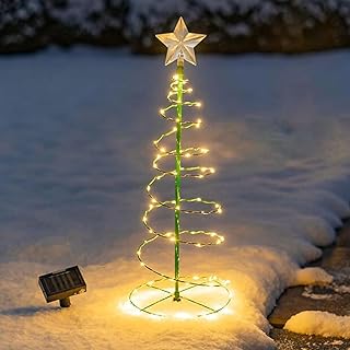 Weihnachtsbaum Beleuchtung Aussen Solar,Weihnachtsdeko Aussen Solar,Wasserfest Spiralförmiger We…