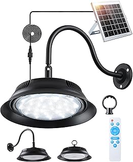Solar LED Lampe Außen, Hängelampe & Wandleuchte mit Fernbedienung, 3 Farbtemperaturen, 5000mAh …