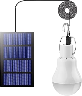 Beinhome LED Solar Glühbirne Solarlampen für Außen 1PC mit 3M Kabel, Campinglampe Laterne Hän…