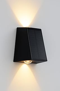 AVENDO Solar Wandleuchte außen IP65 – Up/Down warmweiß mit Dämmerungssensor, integriertes So…