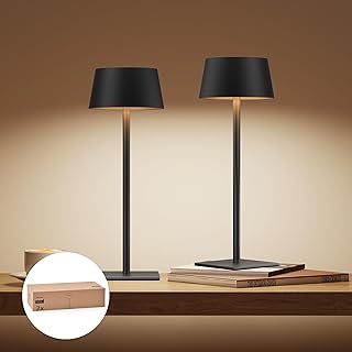 Philips Solar Tischlampe Kabellose 2 Stück, Portable LED Akku Tischleuchte mit 2 stufig höhenve…