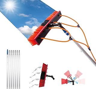 Universal Teleskopbürste mit Wasserzufuhr, 12 m, für die Reinigung von Photovoltaik, Solarfassa…