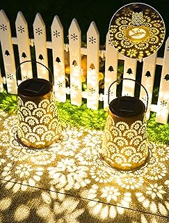 Solarlampen für Außen, 2 Stück Solarlaterne für Außen IP65 Wasserdicht Balkon Deko, Metall L…