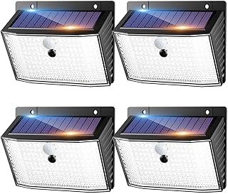 nipify Solarlampen für Außen, 4 Stück Solar Aussenleuchte mit Bewegungsmelder, 168 LED 3 Modi …