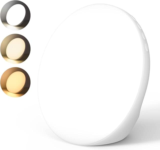 Tageslichtlampe 10000 Lux, Lichttherapielampe mit Einstellbaren Lichtfarben, Helligkeiten und Tim…