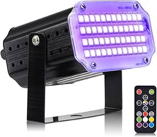 Mini Stroboskop Licht, 48 LED Disco Licht Partylicht Strobe Light mit Fernbedienung, Sound Aktivi…