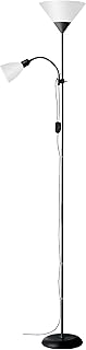 Brilliant Spari Deckenfluter mit Leselampe schwarz, weiß – LED Stehlampe – 1,8 m Standleucht…