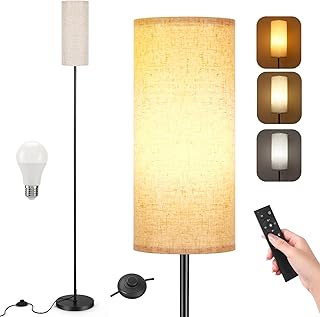 LED Stehlampe Wohnzimmer Dimmbar, 171.5cm Moderne Stehleuchte inklusive 12W E27 Glühbirne, 3 Far…