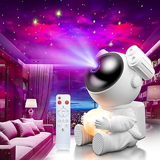 Astronaut Sternenhimmel Projektor mit Mondlampe, LED Nachtlicht für Kinder & Erwachsene mit Time…