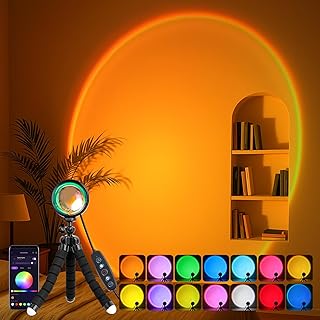Sunset Lamp – RGB Sonnenuntergang Lampe – App-Steuerung USB-Anschluss LED Projektor 360 ° Drehba…