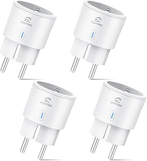 EIGHTREE Smart WLAN Steckdose 4er Pack, Alexa Zubehör WiFi Steckdose mit Strommessung, Sprachste…
