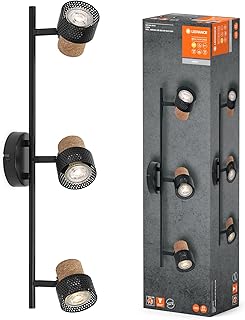 LEDVANCE DECOR SPOT CORK, 3 x 3,4W, 690lm, schwarz, Spotleuchte, verstellbare Köpfe, vielseitig …