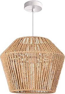 Paco Home Hängelampe Bambus Wohnzimmer Pendelleuchte Rattan Esstisch Esszimmer Lampe E27 Hängel…