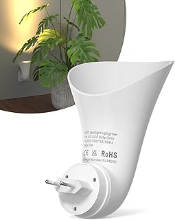 Steckdosenlampe GU10 Wandlampe mit Stecker Uplight Spot zur Indirekten Beleuchtung Wandbeleuchtun…