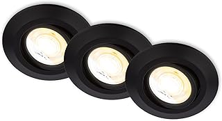BRILONER – 3er Set LED Einbaustrahler 230V Gehäuse 50% recycelt, Dimmbar, Schwenkbar, Ra90, Farb…