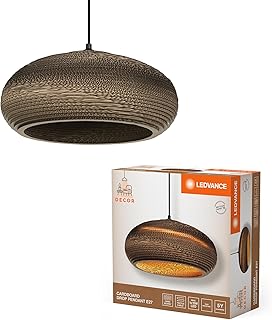 LEDVANCE Pendelleuchte Decor Cardboard Drop braun aus Wellpappe, leicht, E27, 400 mm Durchmesser,…