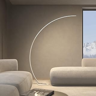 NEONA ICARUS Bogenlampe LED dimmbar – XXL Stehlampe Weiß, 2258 Lumen, 2700K Warmweiß, CRI 90,…