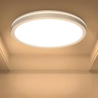 JONMONSM LED Deckenleuchte Mit Heiligenschein 36W, 2700K-6500K, IP54 Wasserdichte Deckenlampe，D…