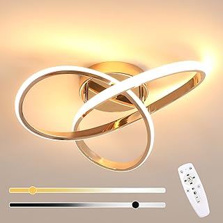 Comely LED Deckenleuchte Dimmbar 36W, Moderne Gold Deckenlampe Mit Fernbedienung, Kreative Blumen…