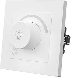 MVAVA Lichtschalter Dimmbar 1 Fach 1 Weg Dimmschalter Unterputz Lichtschalter 86mm*86mm für Dimm…